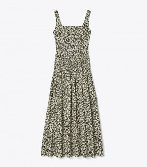 Women's Tory Burch Ditsy Floral Silk Taffeta Corset Dresses | MBLPDI-815