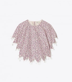 Women's Tory Burch Ditsy Floral Silk Taffeta Tops & Shirts | HADWMC-908