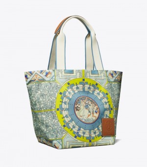 Women's Tory Burch Ella Printed Market Tote Bags | WLIEVB-089