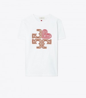 Women's Tory Burch Heart Logo Tops & Shirts | GJUNRF-216