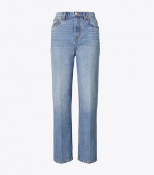 Women's Tory Burch High-rise Straight Pants & Denim | JZKTRP-748