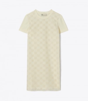 Women's Tory Burch Logo Lace T-shirt Dresses | XQAOEV-752