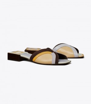 Women's Tory Burch Marquetry Slide Sandals | QIUHEM-904