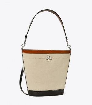 Women's Tory Burch Mcgraw Canvas Bucket Bags | CBAREJ-364