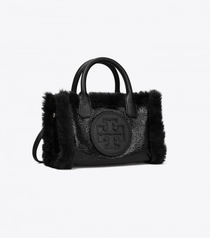 Women's Tory Burch Mini Ella Patent Shearling Tote Bags | KIAOYN-872