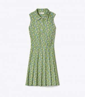 Women's Tory Burch Printed Performance Pleated Dresses | XWNQFS-578