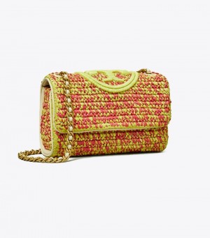 Women's Tory Burch Small Fleming Soft Crochet Convertible Shoulder Bags | QXUJMD-714