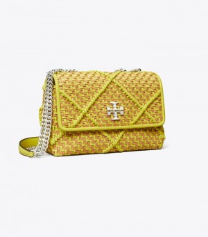 Women's Tory Burch Small Kira Diamond Woven Convertible Shoulder Bags | HYMJIT-012