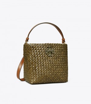 Women's Tory Burch Small Mcgraw Woven Bucket Bags | PCWLIJ-058