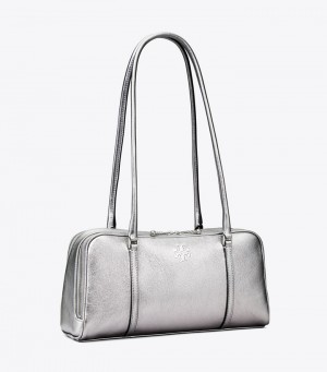 Women's Tory Burch Small Metallic Marshmallow Satchel Bags | NDKFIX-059