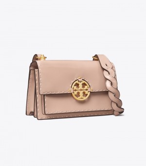 Women's Tory Burch Small Miller Spazzolato Pickstitch Flap Shoulder Bags | PQIKGF-652