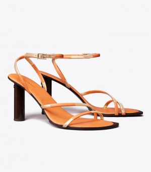 Women's Tory Burch Split Mignon Strappy Heeled Sandal Heels | JHGMLS-380