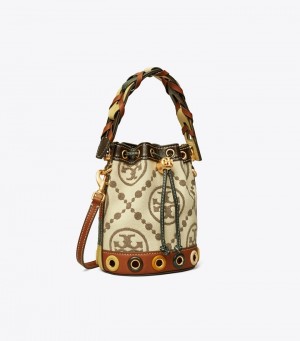 Women's Tory Burch T Monogram Grommet Mini Bucket Bags | CWTFOP-310