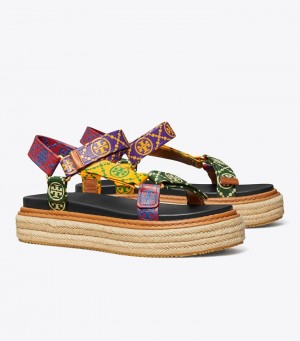 Women's Tory Burch T Monogram Rope Sport Sandal Espadrilles | AXYVPF-780