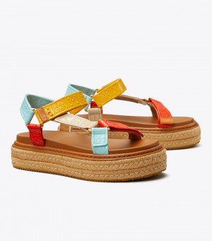 Women's Tory Burch T Monogram Rope Sport Sandal Espadrilles | KIVRBE-641