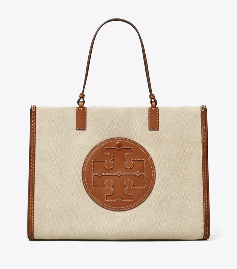 Women's Tory Burch Ella Canvas Tote Bags | IHLJGM-146