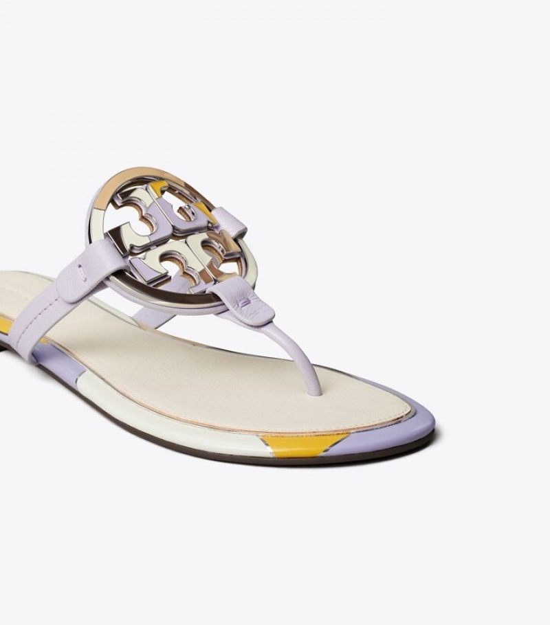 Women's Tory Burch Enamel Miller Sandals | LEPXTG-058