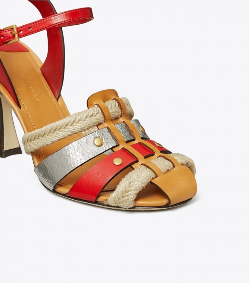 Women's Tory Burch Fisherman Heel Sandals | SCTNVB-264