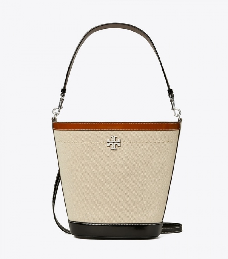 Women's Tory Burch Mcgraw Canvas Bucket Bags | CBAREJ-364