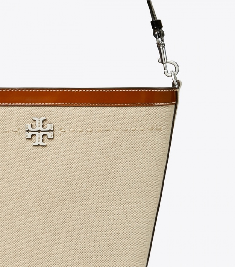 Women's Tory Burch Mcgraw Canvas Bucket Bags | CBAREJ-364