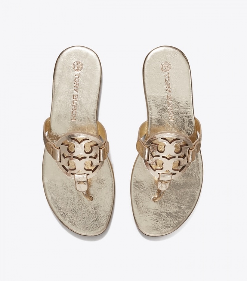 Women's Tory Burch Miller Soft Metallic Sandals | ABVXCU-702