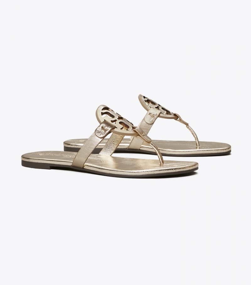 Women\'s Tory Burch Miller Soft Metallic Sandals | ABVXCU-702