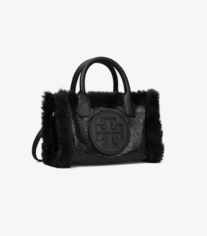 Women\'s Tory Burch Mini Ella Patent Shearling Tote Bags | KIAOYN-872