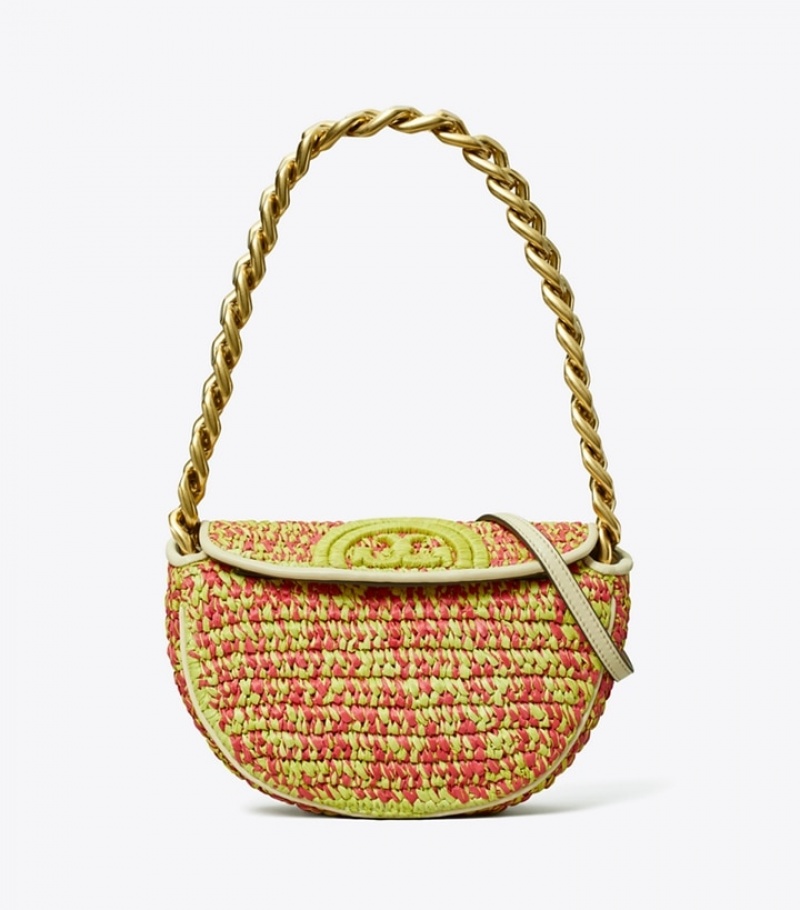 Women's Tory Burch Mini Fleming Soft Crochet Crescent Bags | KBPLSH-458