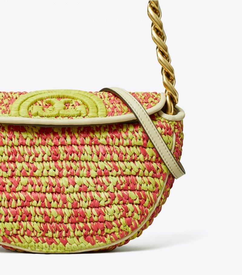 Women's Tory Burch Mini Fleming Soft Crochet Crescent Bags | KBPLSH-458