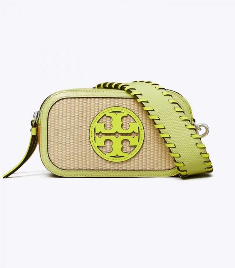 Women's Tory Burch Mini Miller Raffia Crossbody Bags | YRMSWJ-038