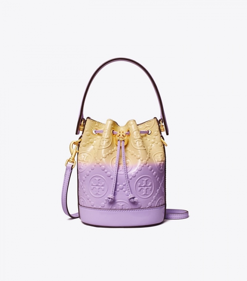 Women's Tory Burch Mini T Monogram Dip-dye Bucket Bags | TKCVOF-271