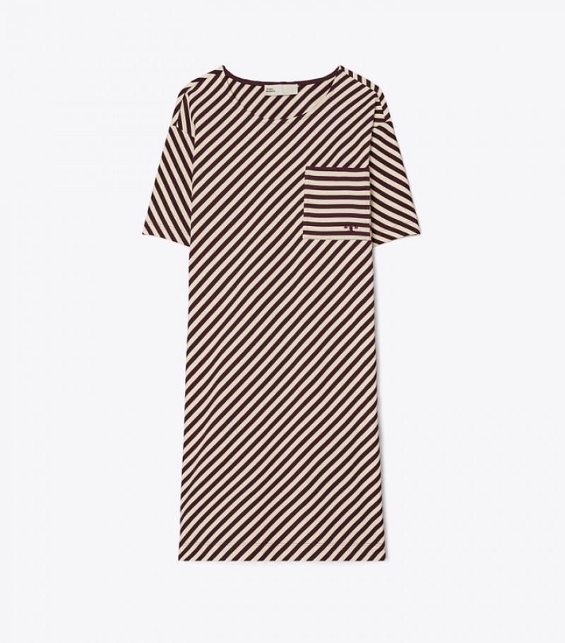 Women\'s Tory Burch Pocket Stripe T-shirt Dresses | HCUSDF-315