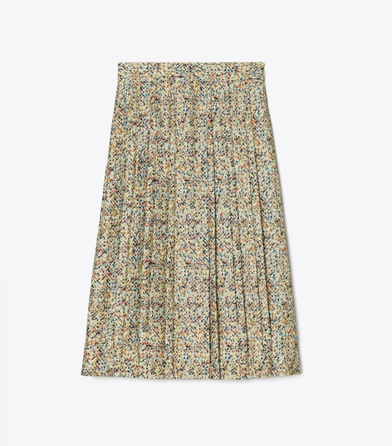 Women\'s Tory Burch Printed Silk Pleated Skirts | GAPOBE-913