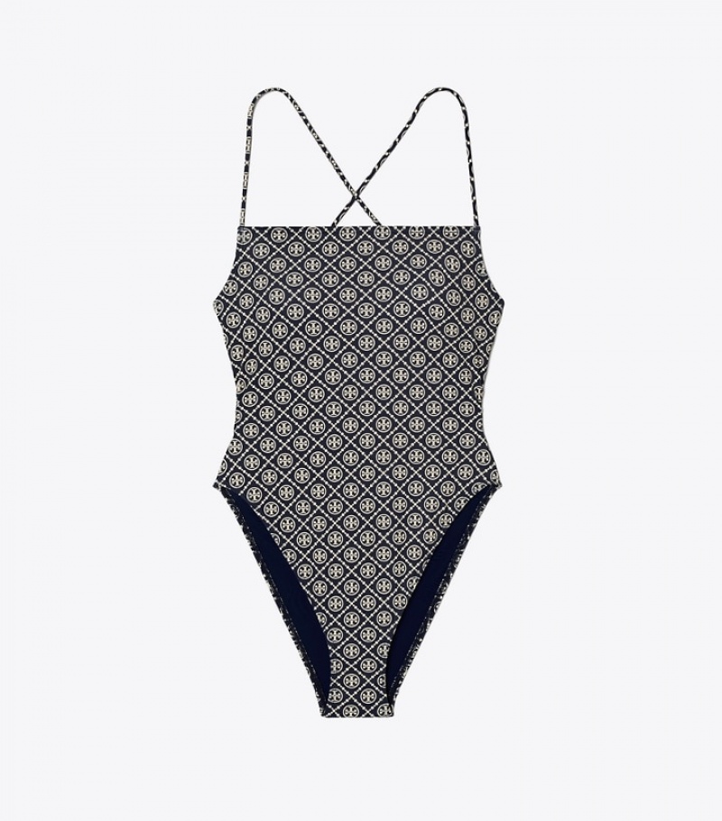 Women\'s Tory Burch Printed Tie-back One-piece Swimwear & Cover-Ups | QSAXYZ-245