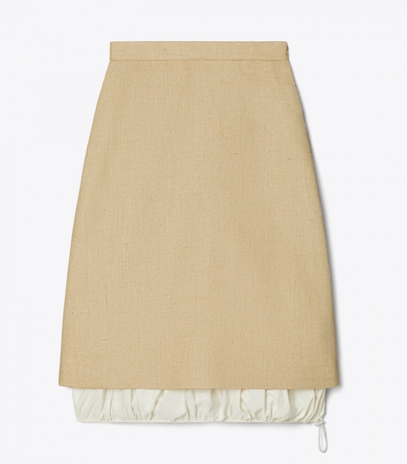 Women\'s Tory Burch Silk Linen Skirts | QHDVGX-983