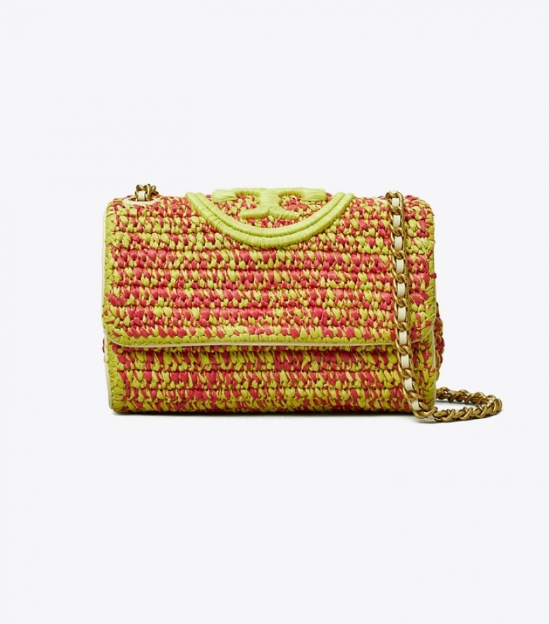 Women's Tory Burch Small Fleming Soft Crochet Convertible Shoulder Bags | QXUJMD-714