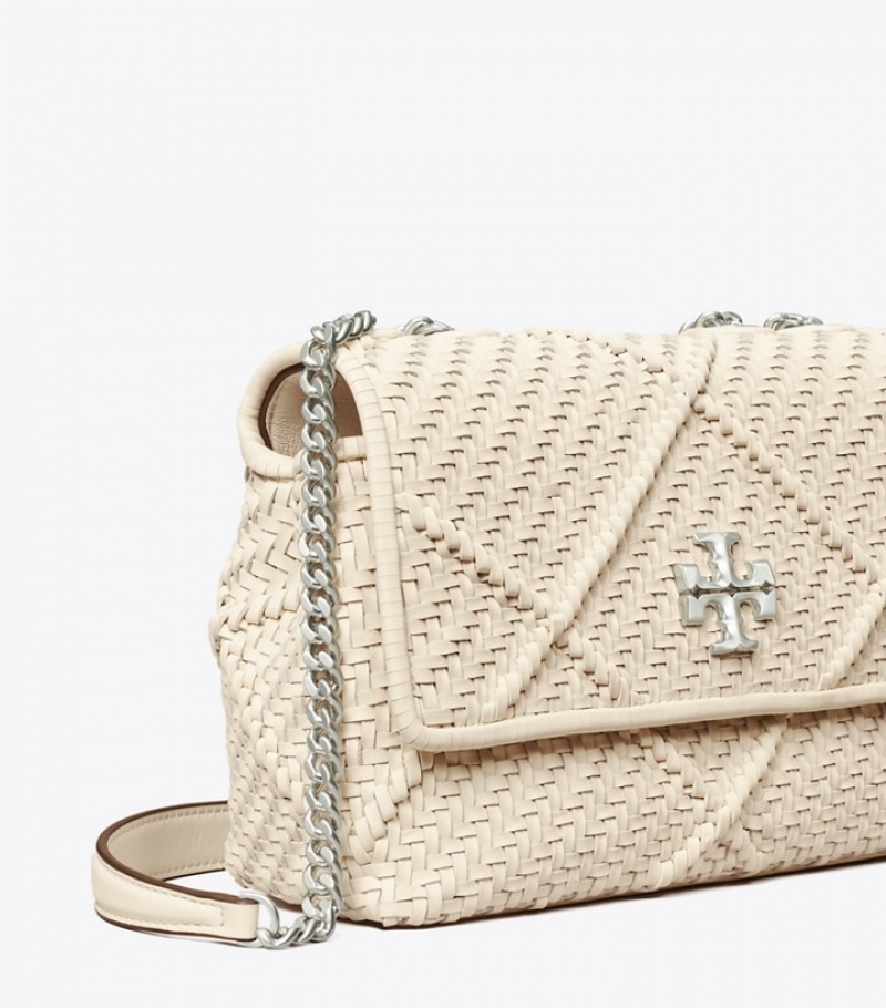 Women's Tory Burch Small Kira Diamond Woven Convertible Shoulder Bags | SMREUV-042