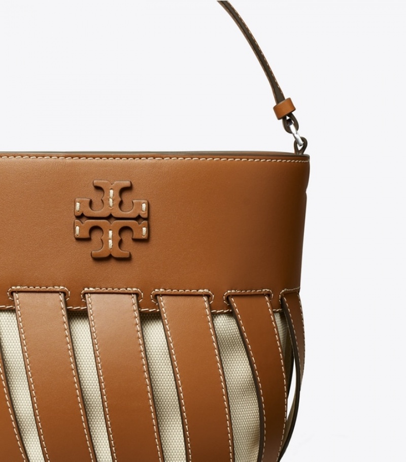 Women's Tory Burch Small Mcgraw Stripe Die-cut Bucket Bags | HTLQCD-729