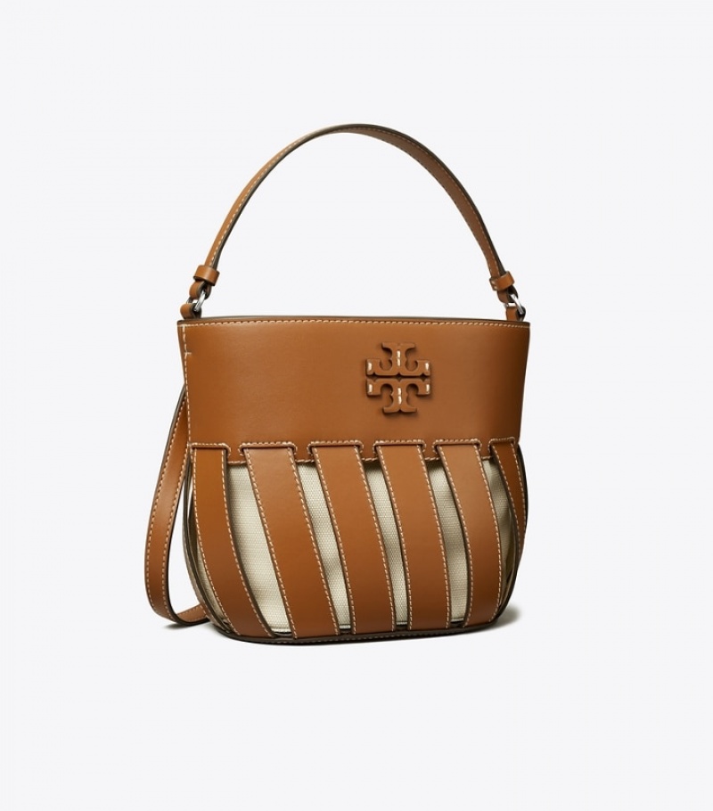 Women\'s Tory Burch Small Mcgraw Stripe Die-cut Bucket Bags | HTLQCD-729