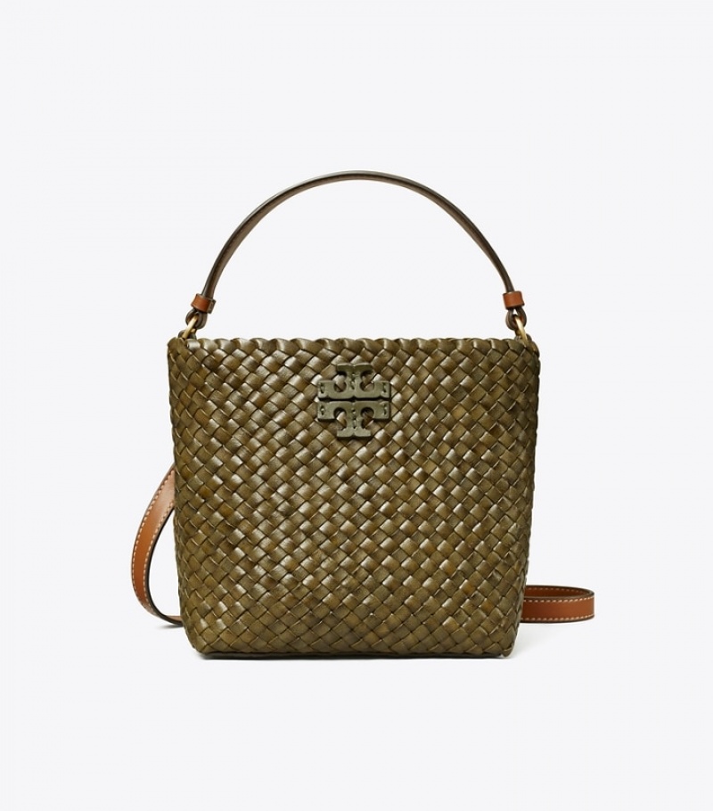 Women's Tory Burch Small Mcgraw Woven Bucket Bags | PCWLIJ-058