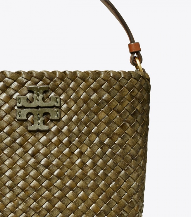 Women's Tory Burch Small Mcgraw Woven Bucket Bags | PCWLIJ-058