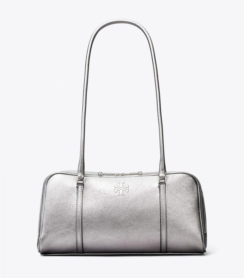 Women's Tory Burch Small Metallic Marshmallow Satchel Bags | NDKFIX-059