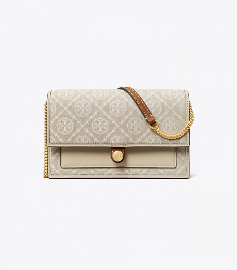 Women's Tory Burch T Monogram Jacquard Wallet Crossbody Mini Bags | RZEIVN-697