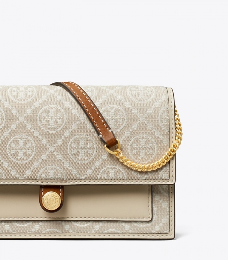 Women's Tory Burch T Monogram Jacquard Wallet Crossbody Mini Bags | RZEIVN-697