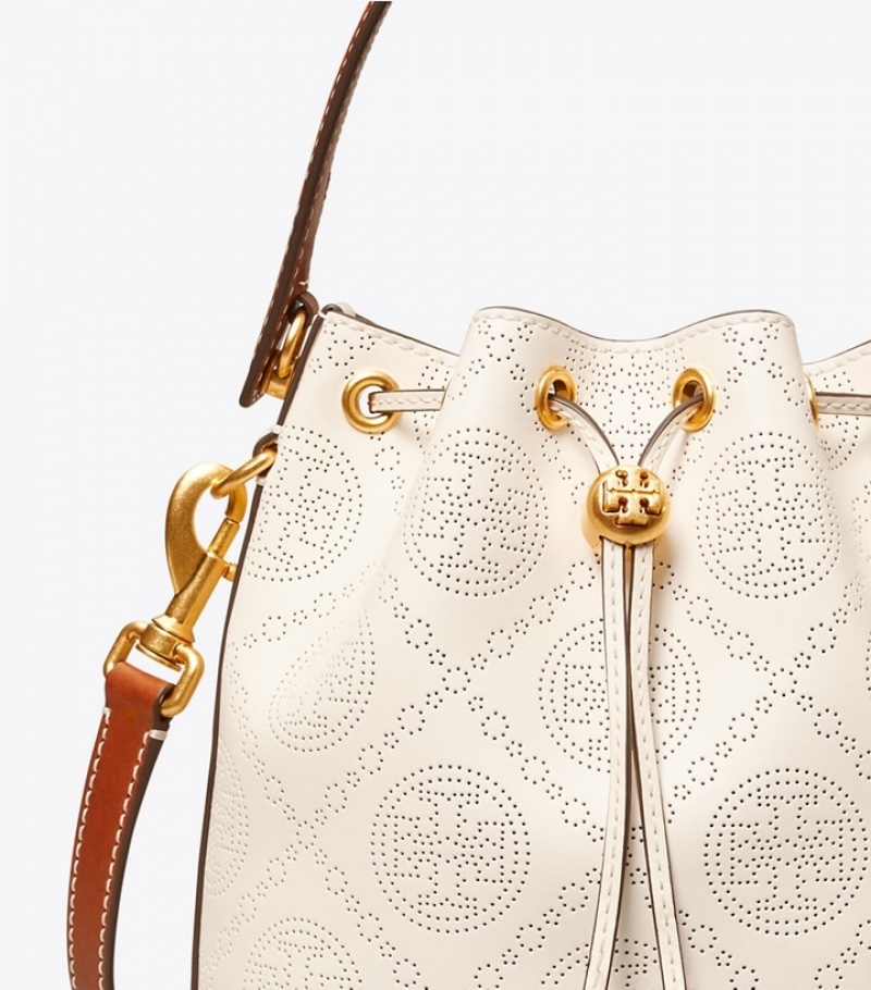 Women's Tory Burch T Monogram Perforated Bucket Bags | VKDGXA-729