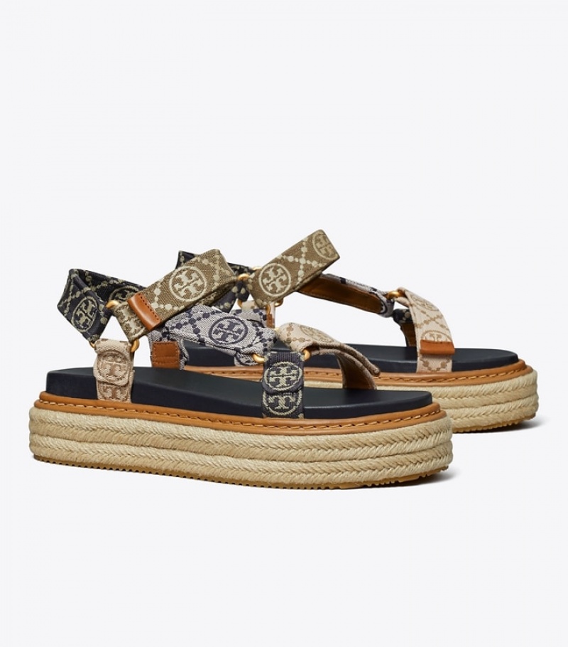 Women\'s Tory Burch T Monogram Rope Sport Sandal Espadrilles | DNKLOZ-013