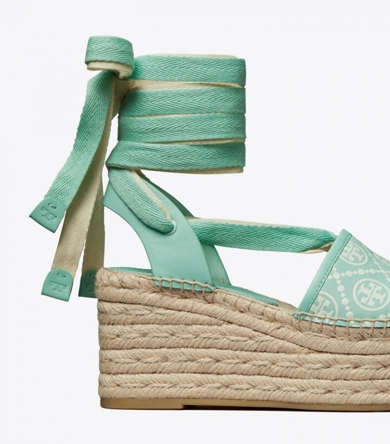 Women's Tory Burch T Monogram Wedge Espadrilles | HLKCJV-486