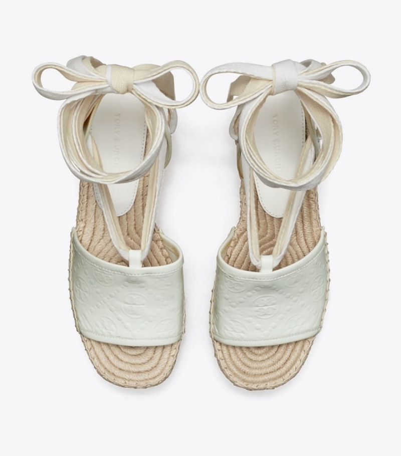 Women's Tory Burch T Monogram Wedge Sandal Espadrilles | HAJGQK-530